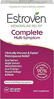 Estroven Complete Multi-Symptom Menopause Supplement for Women, 28 Ct., Clinically Proven Ingredient Provide Menopause Relief & Night Sweats & Hot Flash Relief* Drug-Free & Non-GMO