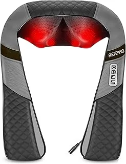 RENPHO Masseur pour Cou Épaules et Dos avec Chauffage, Massage Électrique avec rouleaux de massage à Shiatsu 3D-rotation, Massage Cervical à Vitesse Réglable pour le bureau à domicile
