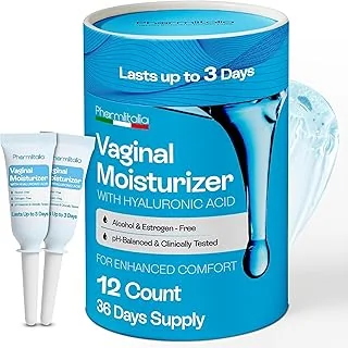 Vaginal Moisturizer Gel for Vagina Health, Moisturizer Applicators for Vaginal Dryness Relief and Long Lasting Wetness - Pre and Post Menopausal - 12 Pre Filled Applicators