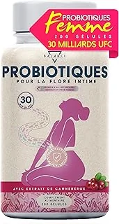 Probiotiques Femme - 200 Gélules | Utile pour: Mycose Vaginose, Vaginose Bactérienne | Probiotique Flore Intime | 30 Milliards d’UFC/Jour, Lactobacillus Rhamnosus, Reuteri, Crispatus, Canneberge Rouge